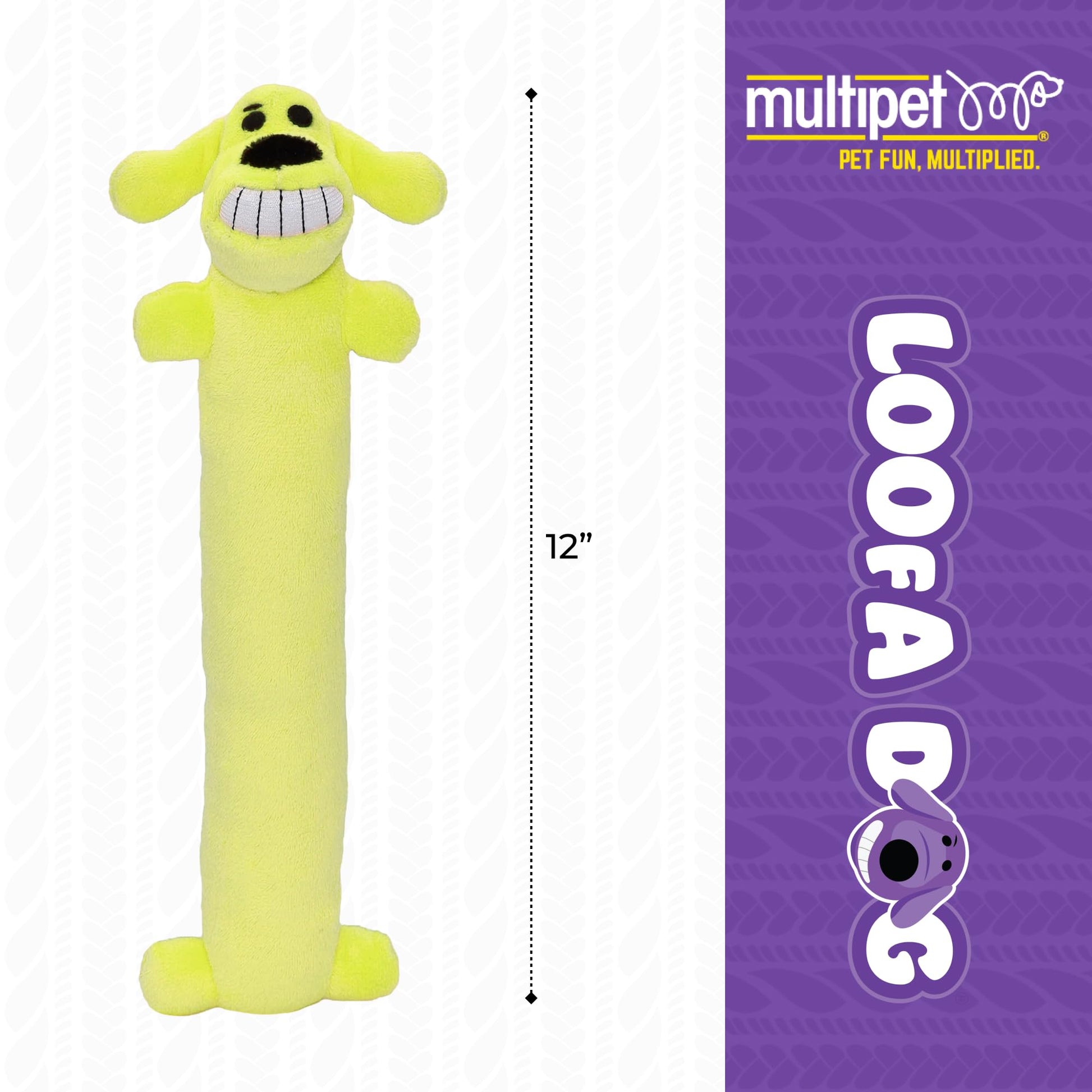 Loofa Dog 12" Plush Dog Toy, Colors May Vary