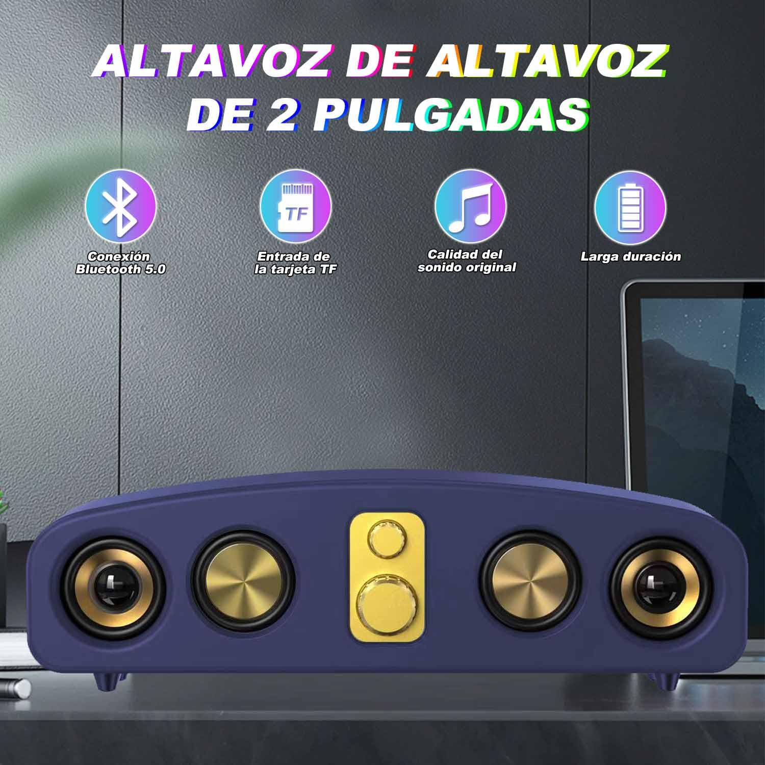 Bocina Bluetooth, Bocinas para PC, Barras de Sonido, Altavoces RGB para Juegos, Bocina Compatible con Múltiples Modos de Reproducción (Bluetooth, Cableado, USB, Disco U, Tarjeta TF, AUX, etc)