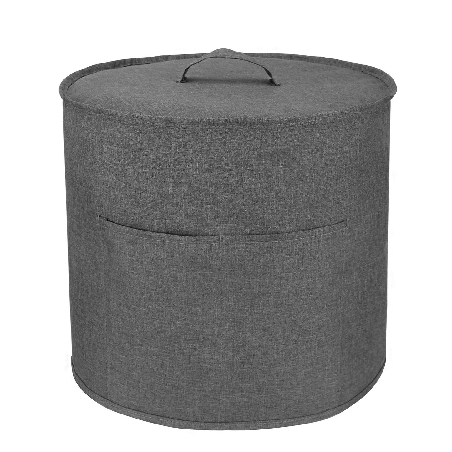 Luxja - Funda antipolvo compatible con macetas instantáneas de 6 cuartos de galón, funda de tela con bolsillos para ollas instantáneas (6 cuartos de galón) y accesorios adicionales, gris (mediano)