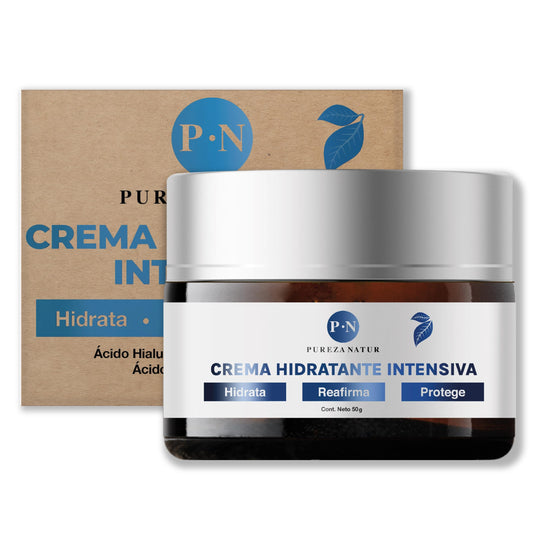 PUREZA NATUR Crema Hidratante intensiva para piel seca y mixta | Cremas faciales Hidratantes, rejuvenece, antiedad, protege la piel e hidrata 50g