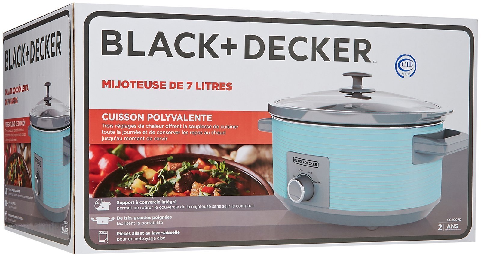 BLACK + DECKER SC2007D Olla de Lenta Cocción, 7 l