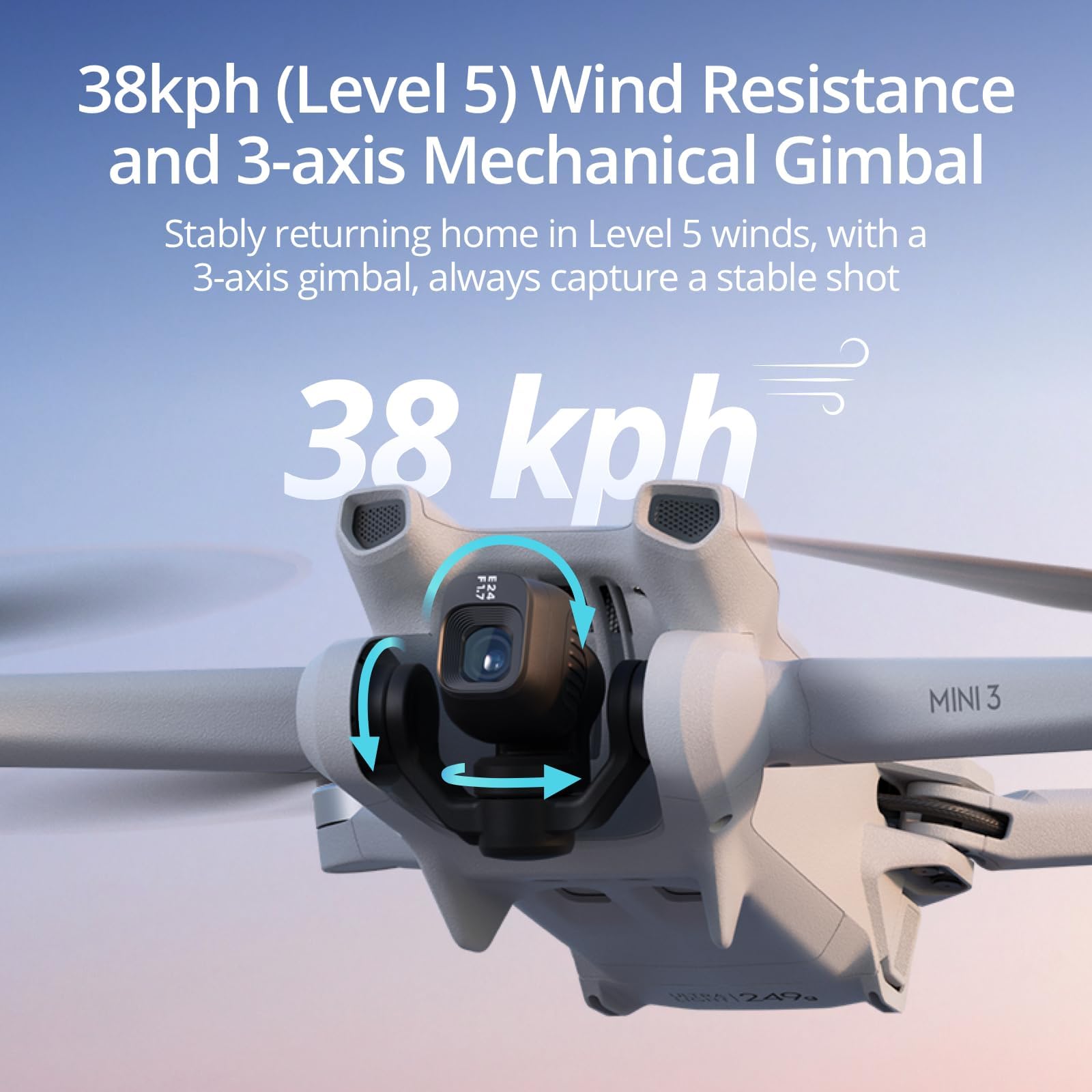 DJI Mini 3, Dron Mini con cámara Ligero y Plegable con vídeo 4K HDR, 38 min de Tiempo de Vuelo, Grabación Vertical y Funciones Inteligentes