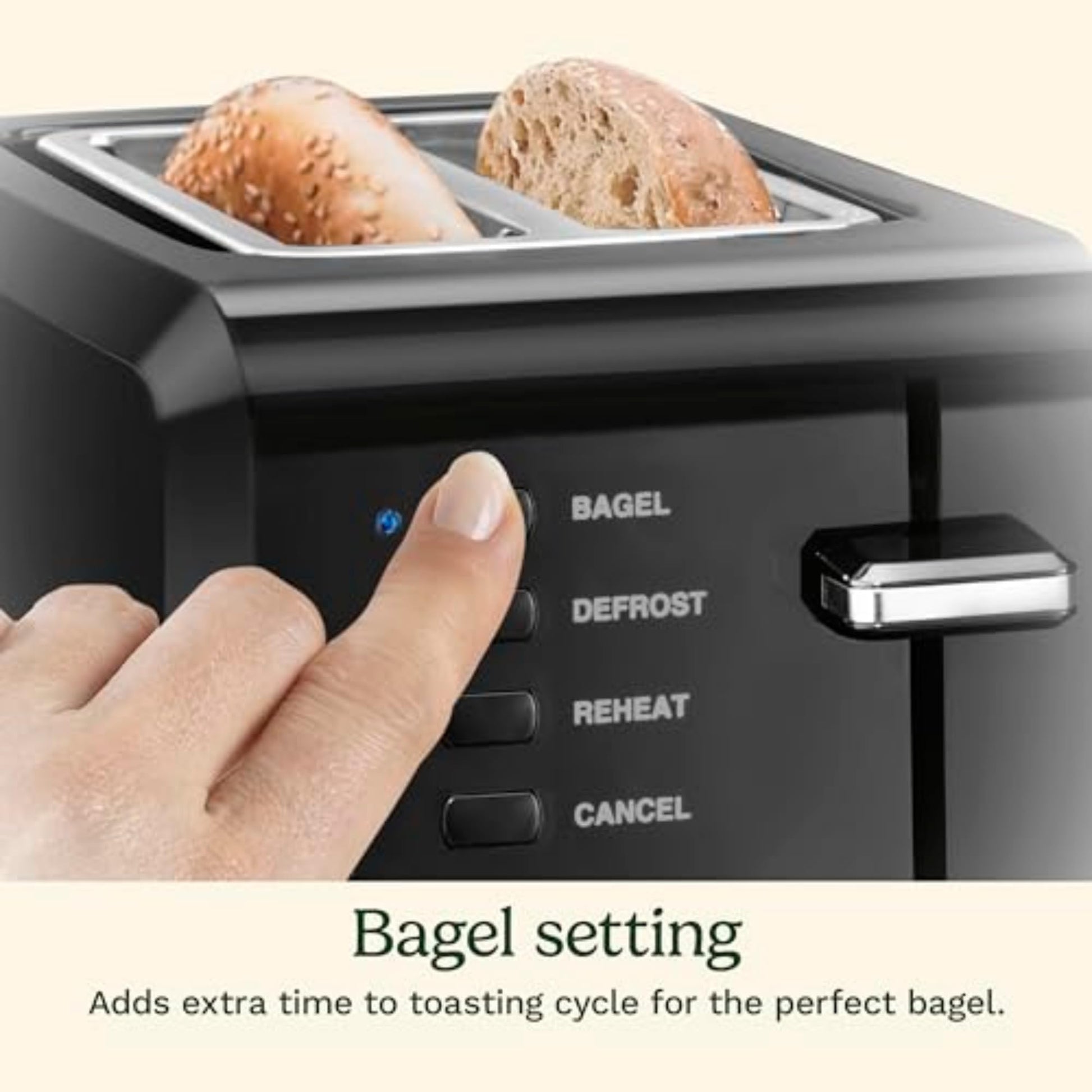 Cuisinart CPT-122BK tostador compacta de plástico de 2 rebanadas, color negro