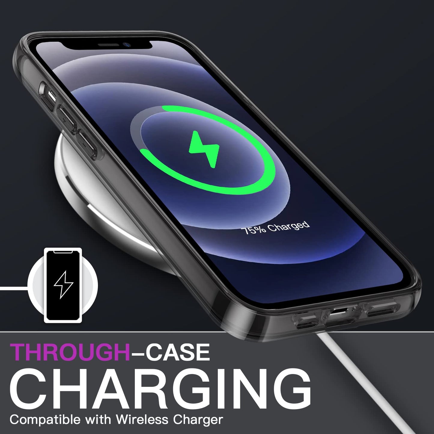 JETech 5 en 1 Funda para iPhone 12 Mini 5.4 Pulgadas con 2 Protector Pantalla y 2 Protector Lente Cámara, Mica Cristal Vidrio Templado Cobertura Completa, Carcasa Antigolpes (Negro)