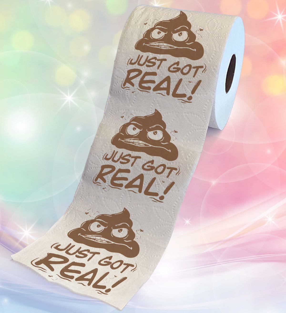 Papel Higiénico Impreso TP Just Got Novedoso para Broma y Decoración para Hombre y Mujer