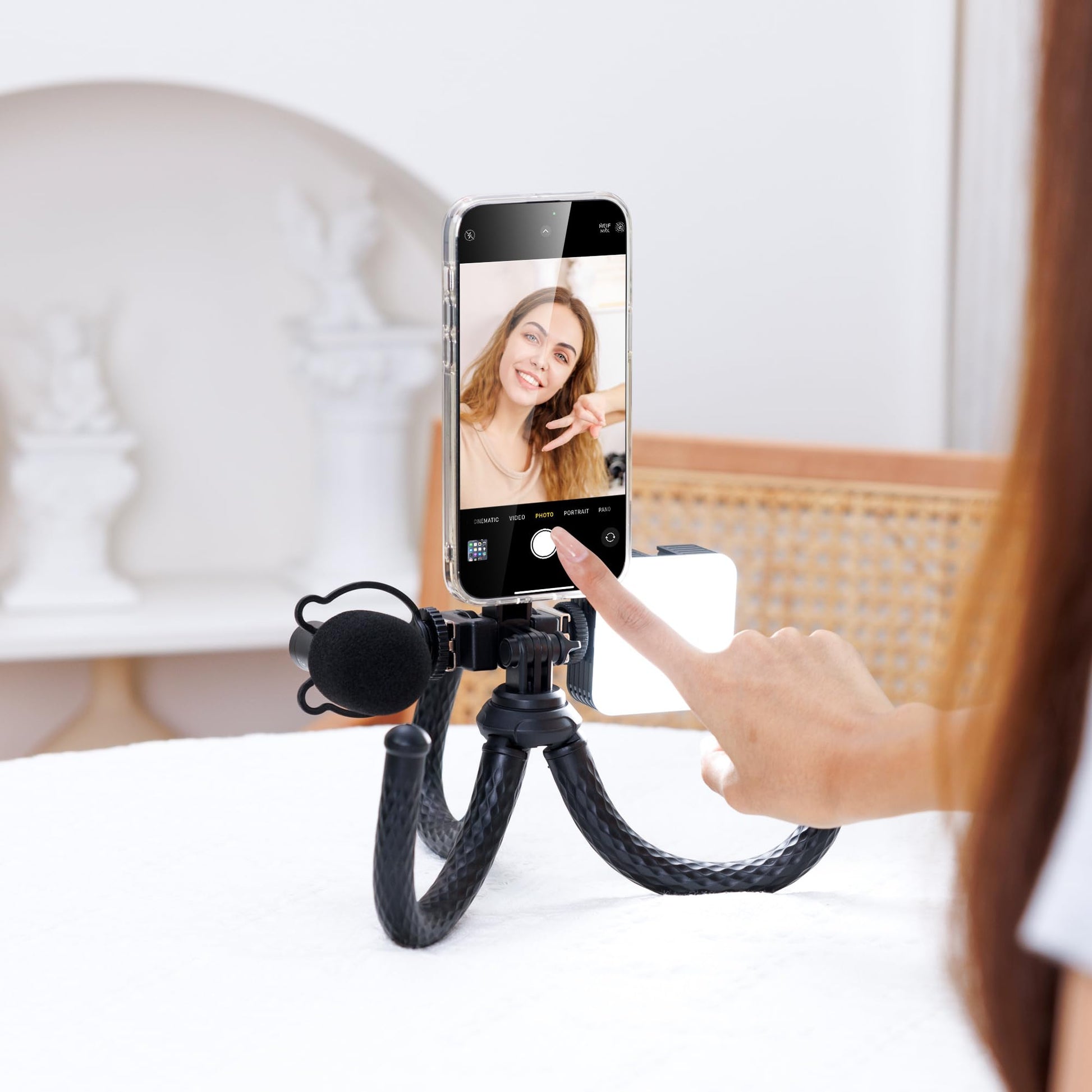 JJC - Trípode magnético flexible para iPhone, trípode de pulpo plegable con tornillo de 1/4 pulgadas y soporte Gopro compatible con iPhone, Android, iPhone, cámara digital Gopro para grabación de