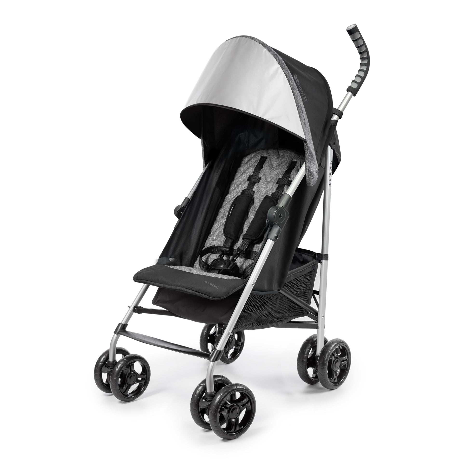 Carriola Summer Infant 3Dlite ST Negro Ligero con Marco de Acero y Área de Asiento Grande para Viajes