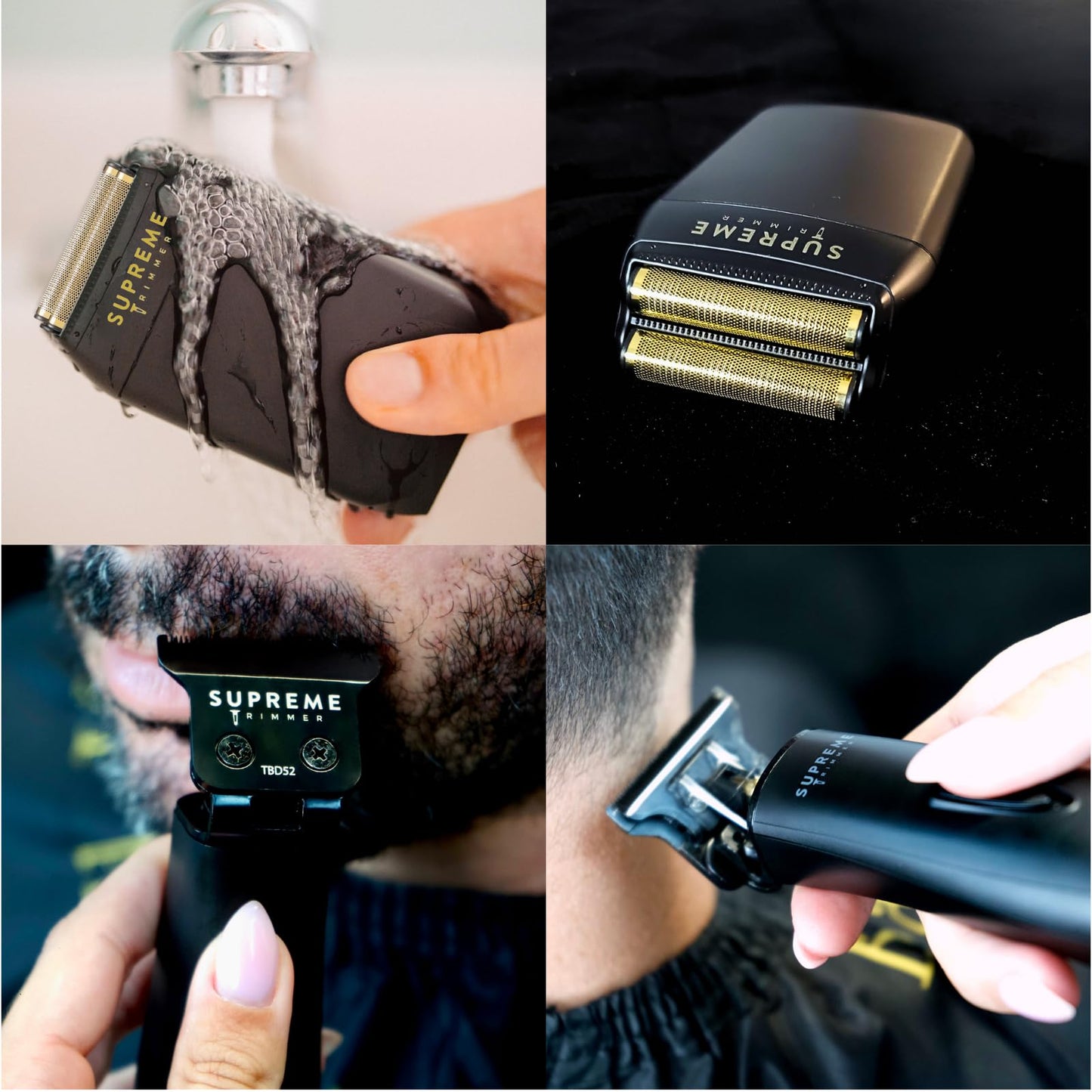 Supreme Trimmer 2 en 1 T-Shaper Trimmer & Crunch Foil Shaver | STF602 Maquinilla de afeitar eléctrica y ST5206 DLC Barber Trimmer Kit de corte de pelo de peluquero | Negro