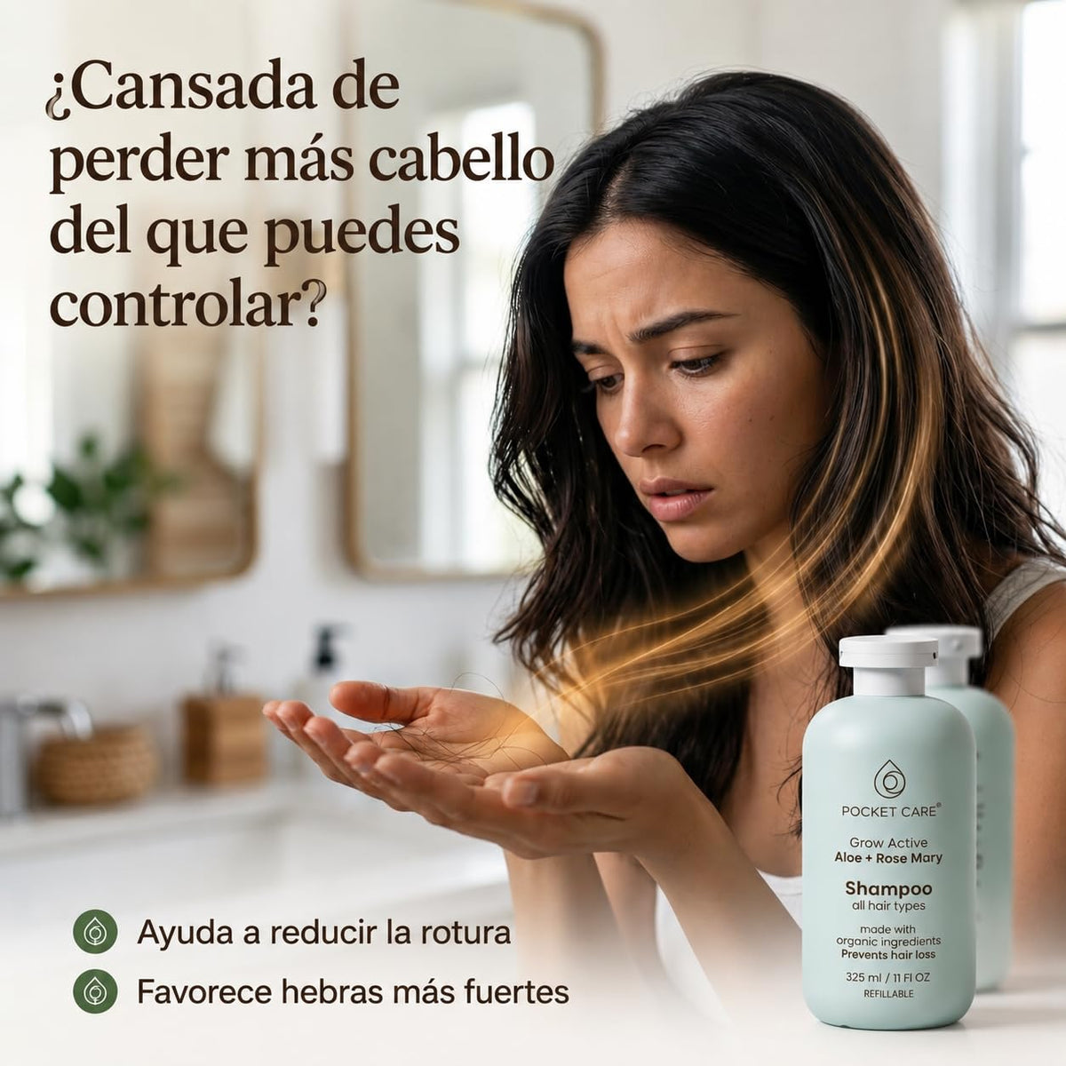Shampoo Anticaída Crecimiento Capilar Romero Sábila Sin Sulfatos para Hombre y Mujer