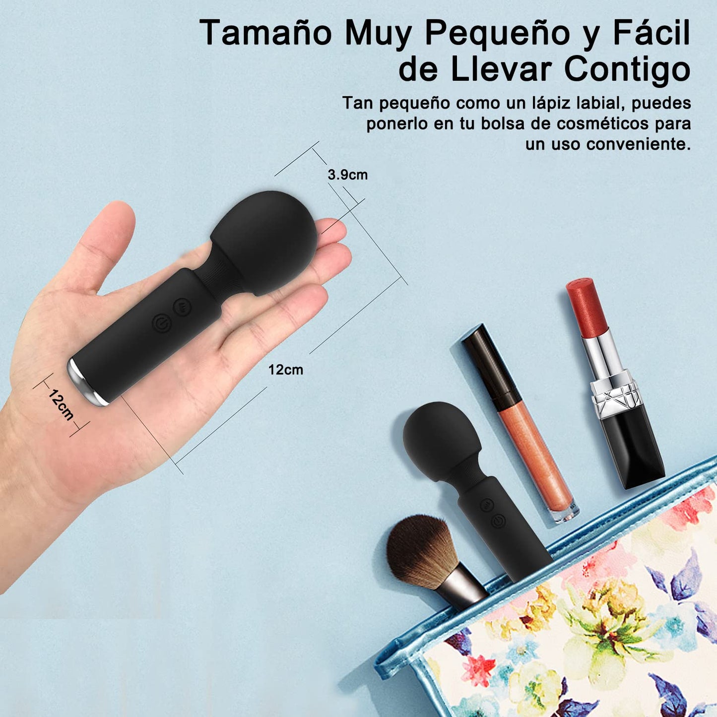 Sendowtek Mini Masajeador Muscular Masajeador Eléctrico de Mano Masajeador Recargable USB Dispositivo para Calmar Los Músculos Portátil Mini Massager Impermeable con 10 Velocidades Ajustables Diferentes Perfecto para Aliviar la Tensión, Los Músculos, el D