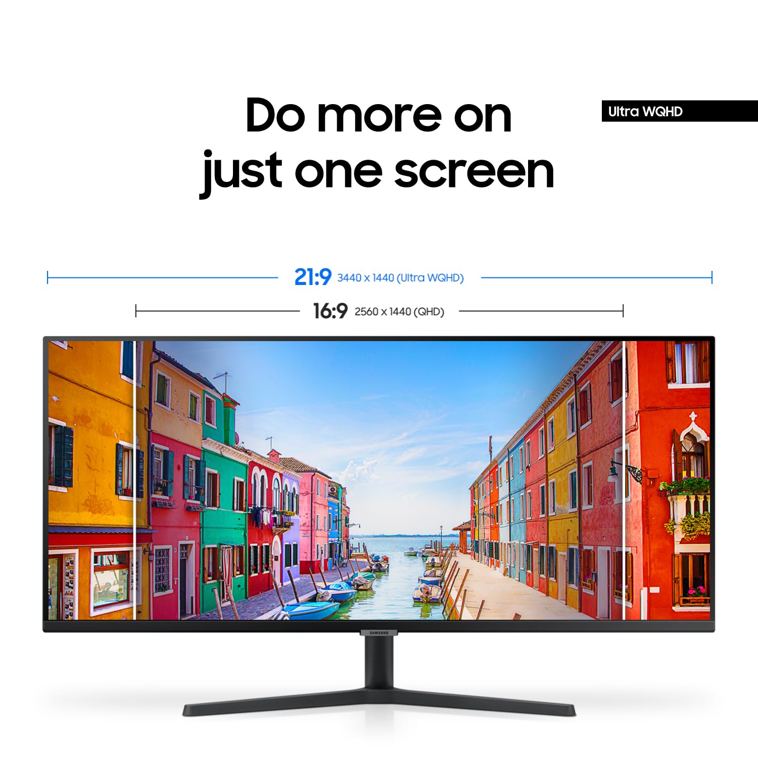 SAMSUNG Monitor QHD ultrarrancho ViewFinity S50GC de 34 pulgadas, 100Hz, 5 ms, HDR10, AMD FreeSync, visualización ultraancha, cuidado de los ojos, biseles delgados, PIP, PBP, LS34C50DGANXZA, 2023