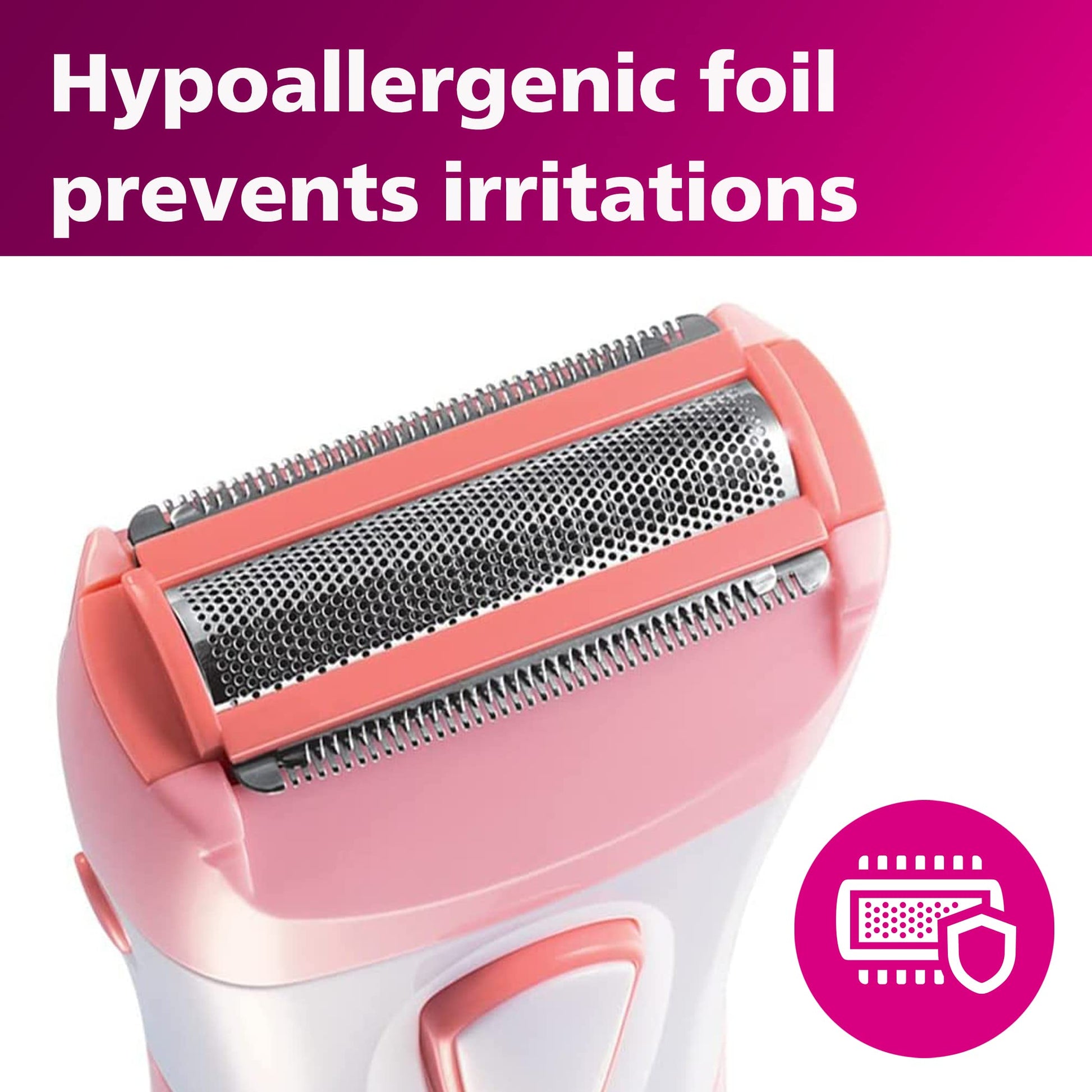 Philips SatinShave Essential Women’s Electric Shaver for Legs, Cordless (HP6306)