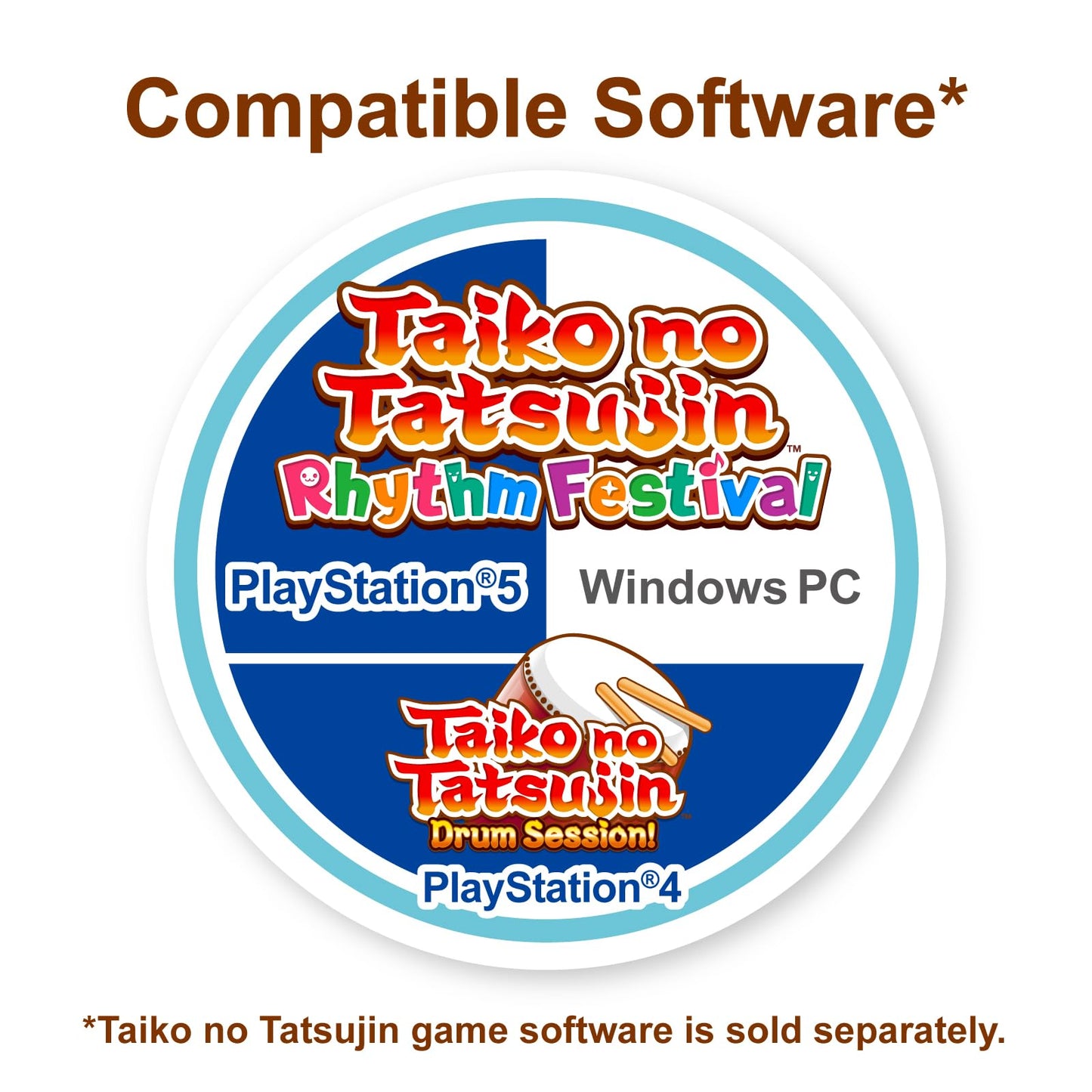 HORI - Mando Tambor para Taiko No Tatsujin PlayStation 5, PlayStation 4 y Windows 11/10 - Licencia oficial de Sony y Bandai Namco Entertainment