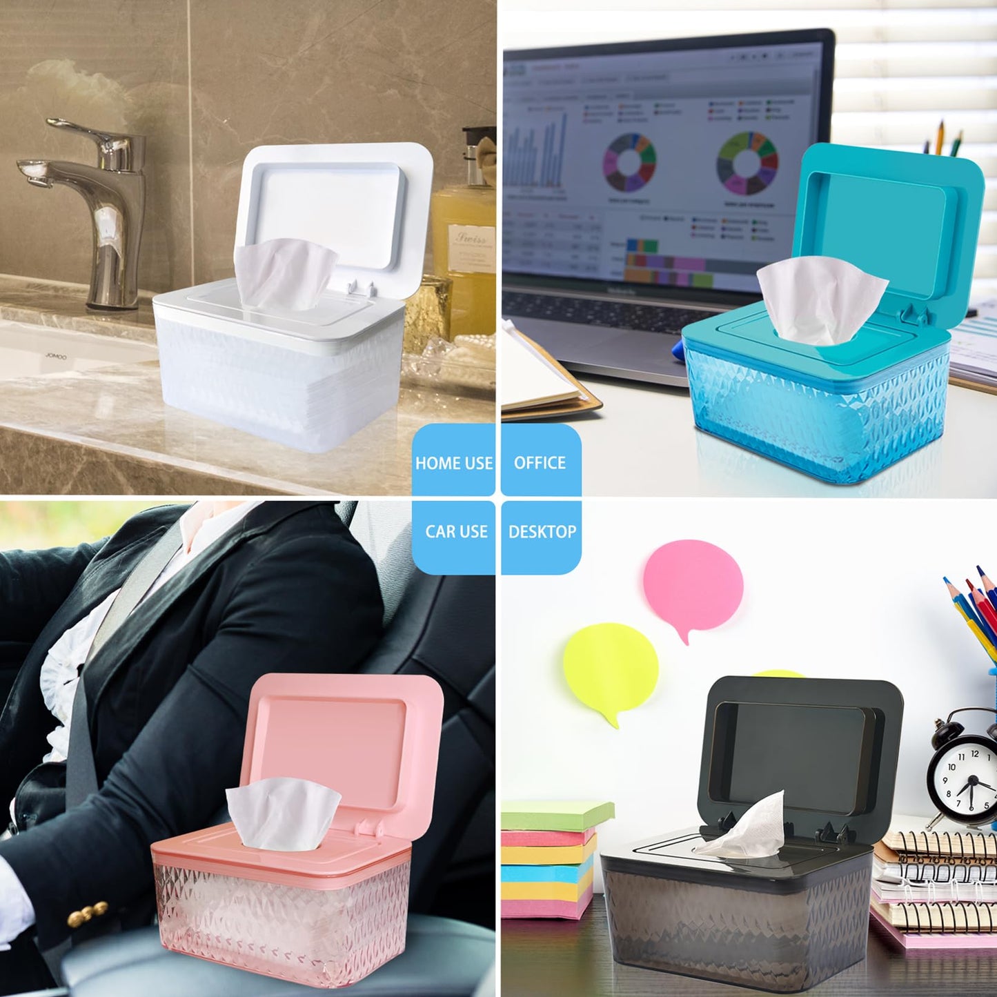 AWGOU Dispensador de toallitas húmedas para bebé - Contenedor de gran capacidad con diseño sellado a prueba de polvo para mantener las toallitas para pañales frescas