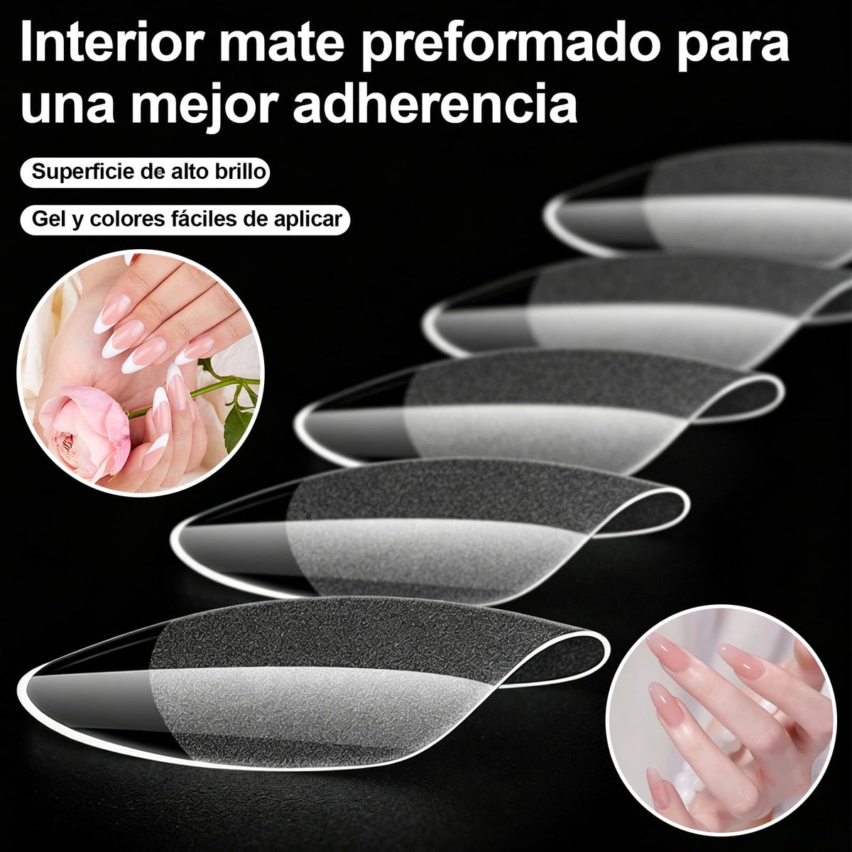Kit de Uñas Acrílicas 8 en 1 con Pegamento 7 en 1 y Lámpara UV LED Blanca para Mujer