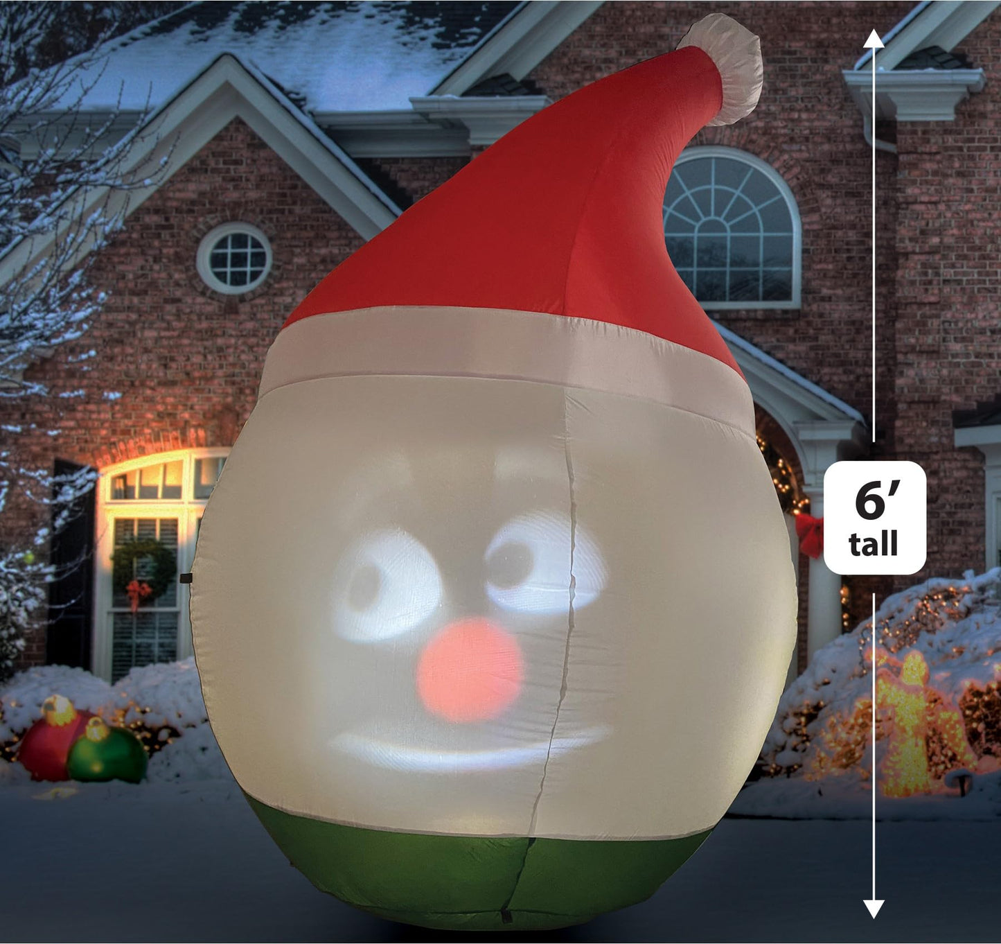 ANIMAT3D Muñeco de Nieve Inflable Inflable Mr. Chill Talking con visualización HD integrada de 56 Pulgadas y proyector Integrado + Altavoz Incluye 30 Minutos de Contenido