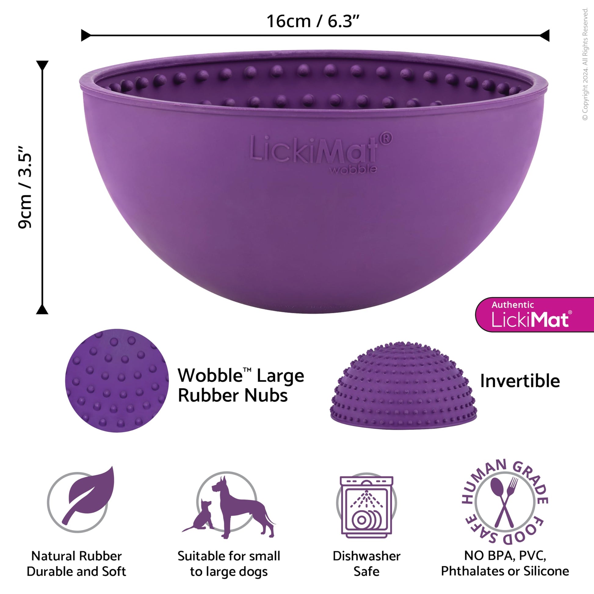 LickiMat Wobble, tazón de alimentador lento para perro, reductor de ansiedad de aburrimiento; perfecto para alimentos, golosinas, yogur o mantequilla de maní. Fun Alternative to a Slow Feed Dog Bowl,