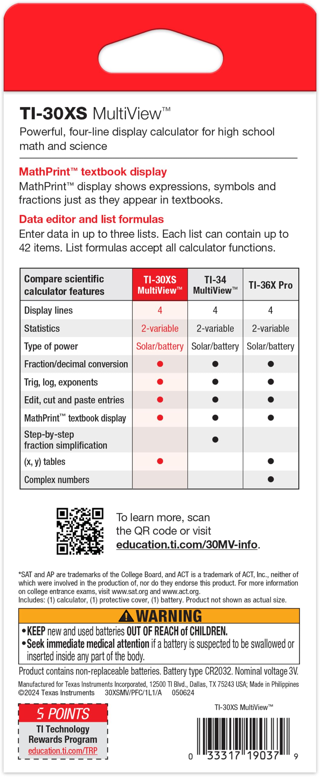 Calculadora Científica Texas Instruments TI-30XS MultiView