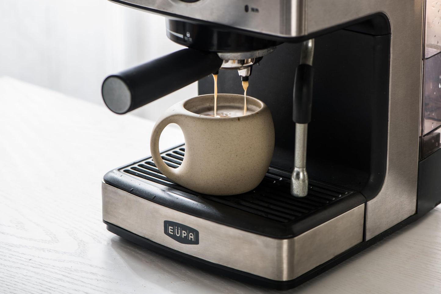 Juego de Tazas de Cerámica SYJAN HOME Blanca para Capuchino y Café Latte