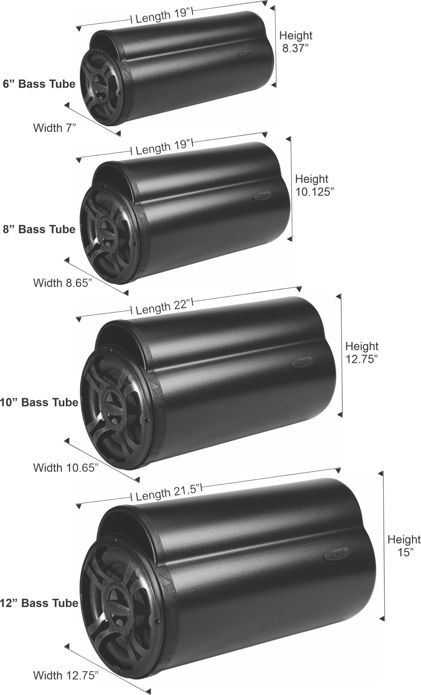 Bazooka BTA8100 BT Series Subwoofer de Tubo Amplificado de 8 Pulgadas y 100 vatios