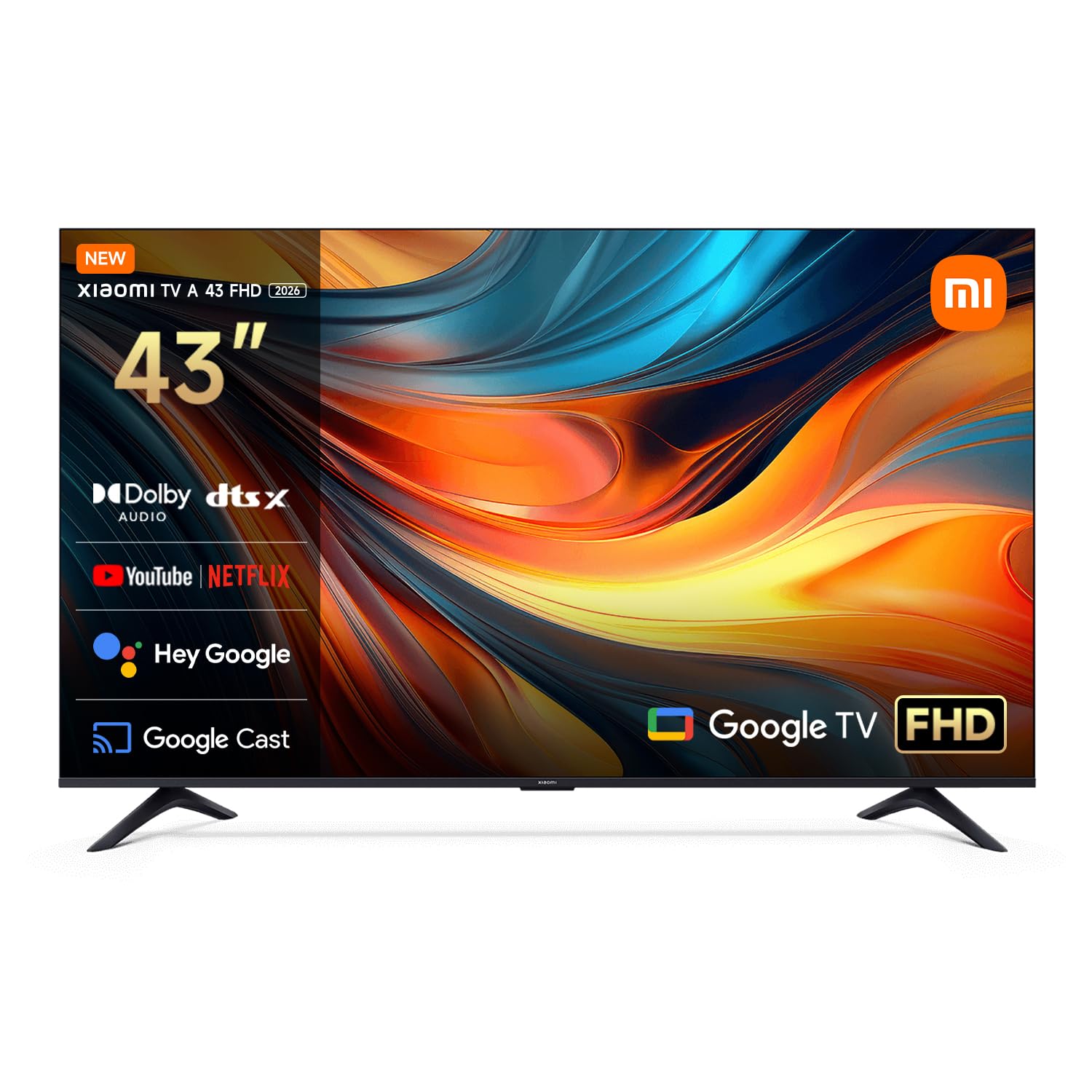 XIAOMI TV A 43 FHD 2026 | Google TV | Diseño Elegante con Bisel Ultrafino | Dolby Audio DTS:X + DTS Virtual:X1 | Voice Control