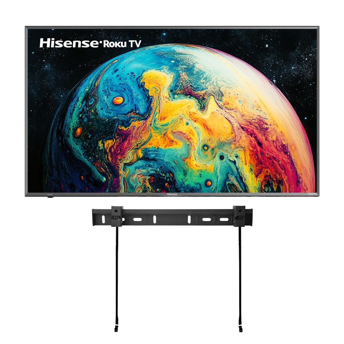 Hisense Television de 43 Pulgadas Class 1080p FHD LED Smart Roku TV Bisel Delgado Modo de Juego Funciona con Asistente de Google y Alexa 43H4030F4 (Sin Bases) + Soporte de Pared (Reacondicionado)