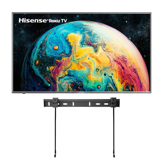 Hisense Television de 43 Pulgadas Class 1080p FHD LED Smart Roku TV Bisel Delgado Modo de Juego Funciona con Asistente de Google y Alexa 43H4030F4 (Sin Bases) + Soporte de Pared (Reacondicionado)