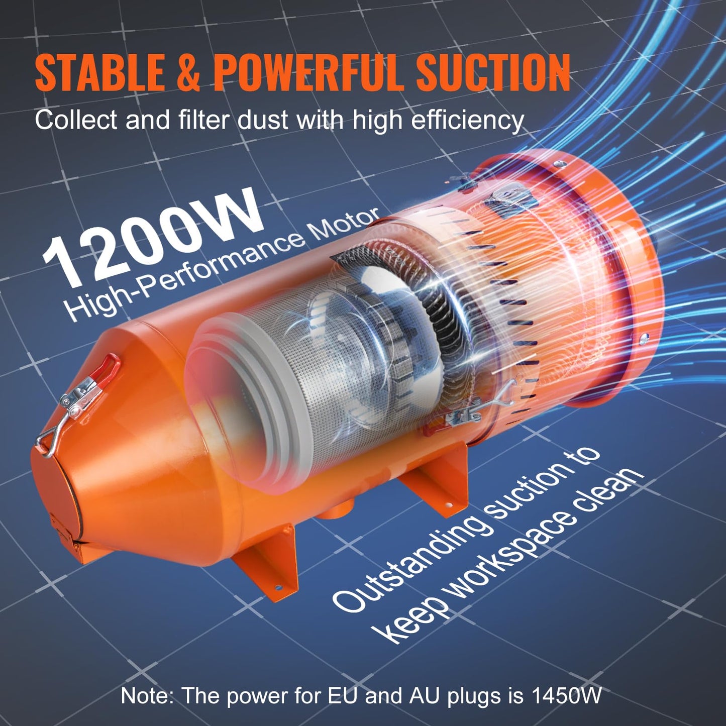Sistema de Recogida de Polvo VEVOR Ajuste Universal 1.6 HP 1.8 Galones
