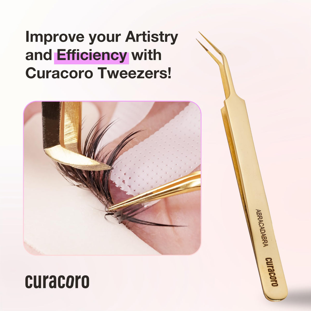 Curacoro Pinza de pestañas – Pinzas profesionales y de precisión para extensiones de pestañas, multiformas y propósitos, pinzas para volumen, aislamiento y pestañas clásicas (plata, fan-lash-tic)