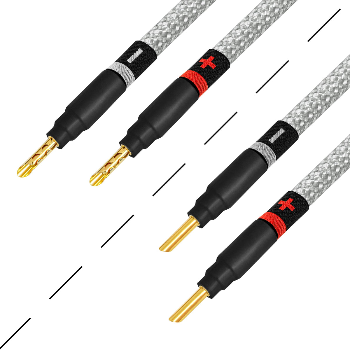 Cable de Altavoz Worlds Best Cables 6 Pies Plateado con Enchufes Eminence Gold y Chamarra Tweed