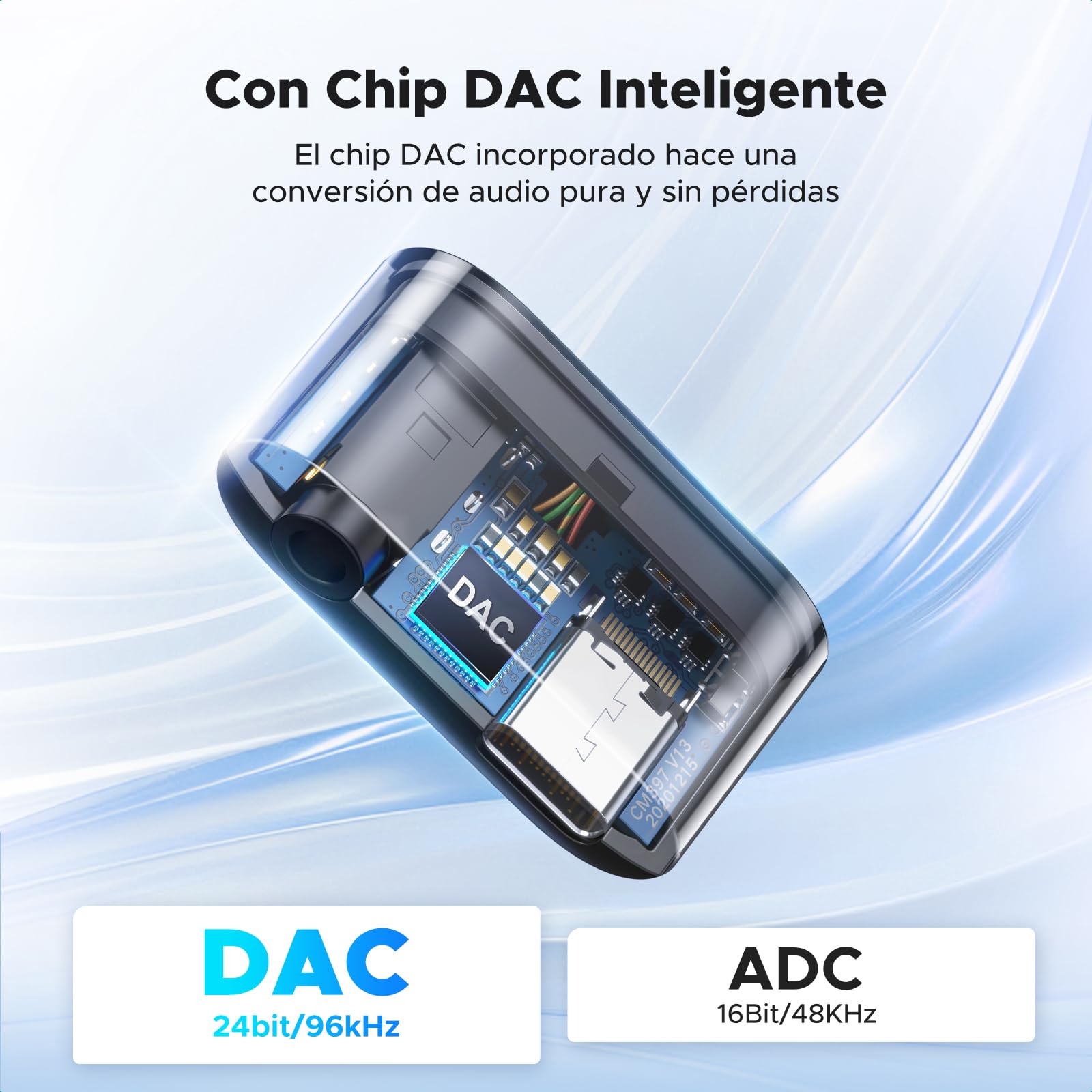 Adaptador USB C UGREEN Blanco 60W Carga Rápida y Jack 3.5 mm 2 en 1 Compatible con iPhone, Galaxy, Pixel, iPad