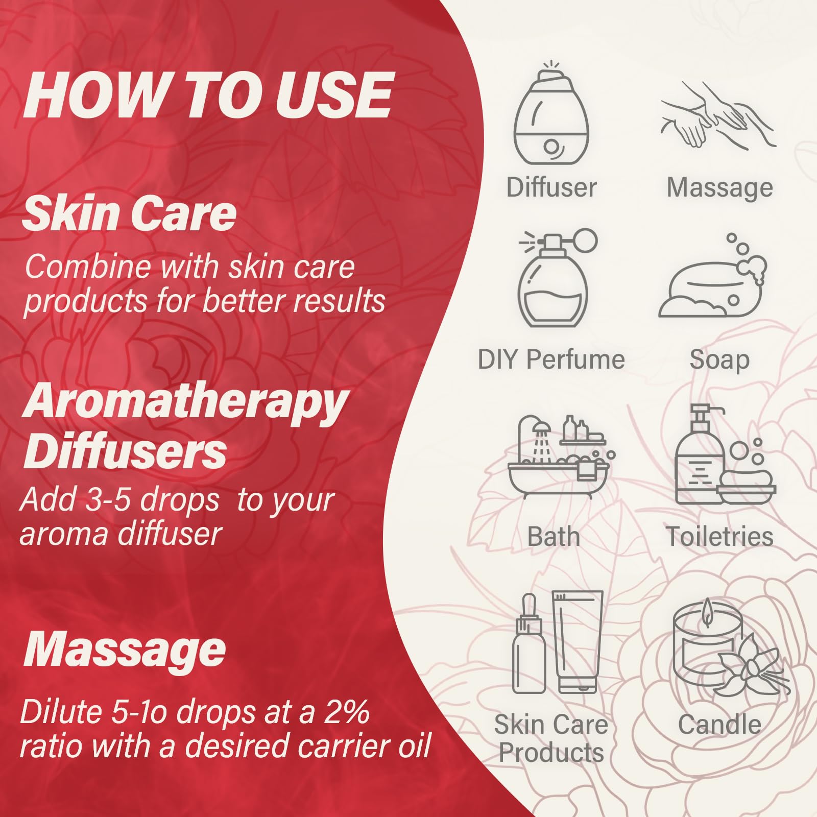 Aceite Esencial 100% Puro Rose Grado Terapéutico 10 ml