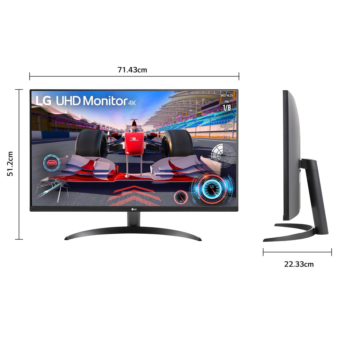 LG Monitor 32UR500 UHD (3840 x 2160) 32" Refresh Rate 60 Hz, Tiempo de Respuesta 4ms (GtG at Faster), Contrast Ratio de 3000:1, Compatible con AMD Freesync