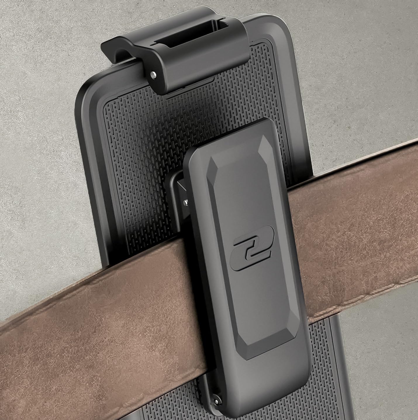 Funda magnética recubierta diseñada para iPhone 15 Pro con funda de clip para cinturón, compatible con MagSafe (transparente)