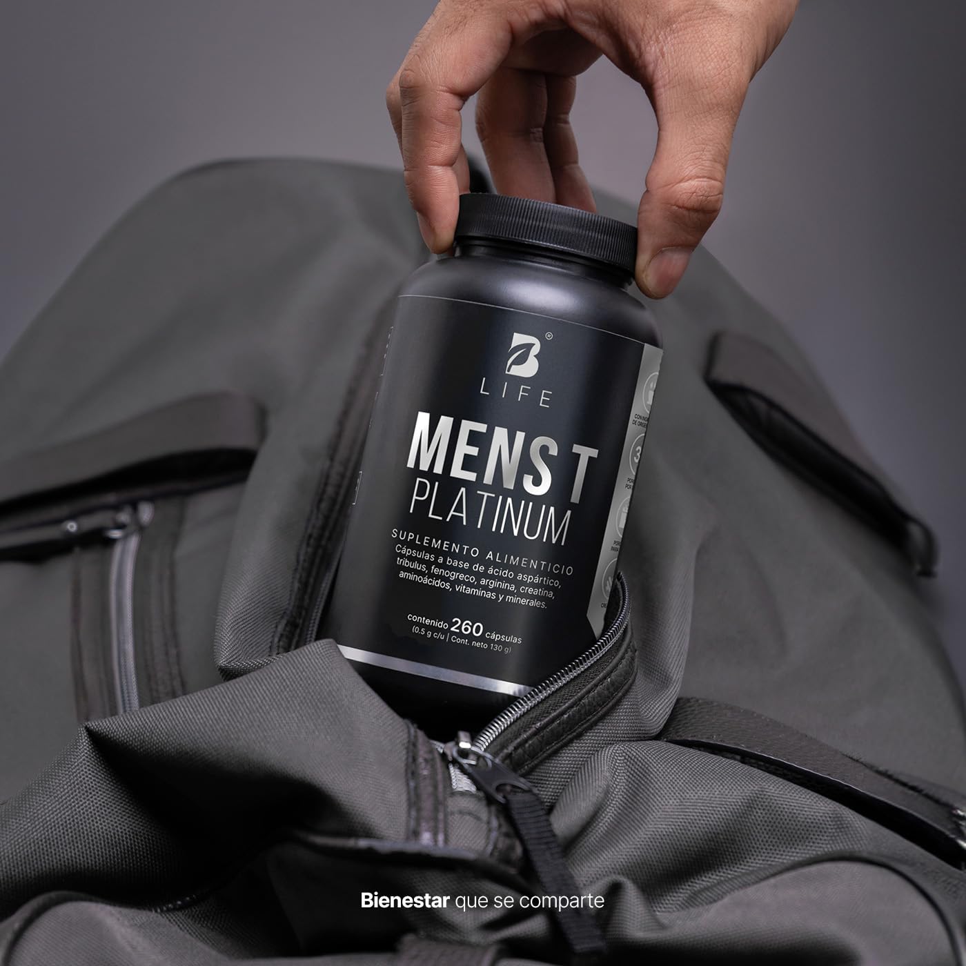 B Life | Fórmula Avanzada Platinum para Hombre | 260 Cápsulas 4000 mg por porción. Fenogreco, Creatina, Aminoácidos, Vitaminas y Minerales. Ingredientes naturales. Mens T Platinum.