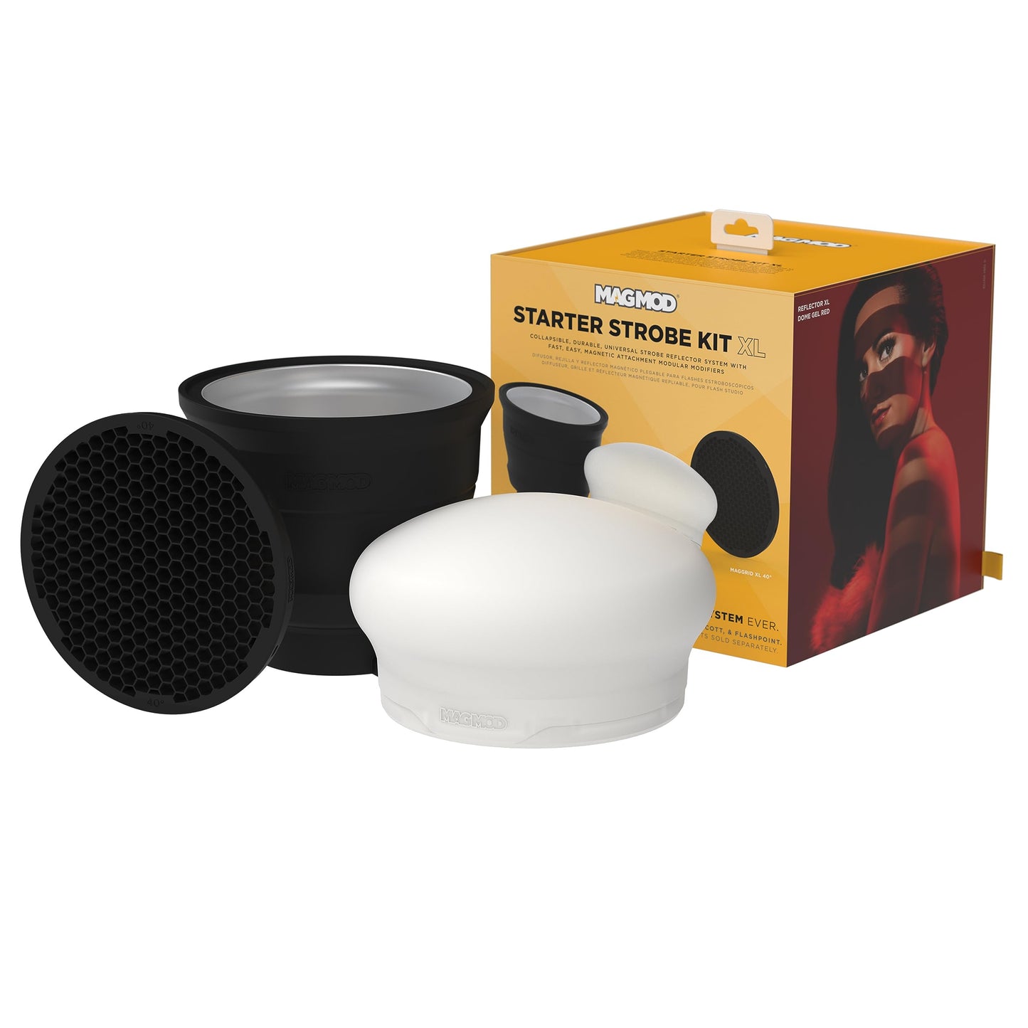 MagMod - Kit de luz estroboscópica para Principiantes XL, Plegable y Duradero, Sistema Reflector estroboscópico Universal
