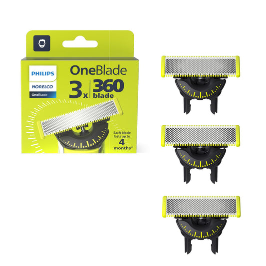 Philips Norelco - Cuchillas de repuesto originales OneBlade 360, 3 unidades, QP430/80