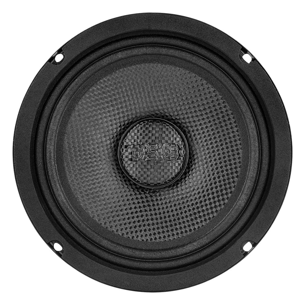 DS18 PRO-CF6.4SL - Altavoz delgado de 6.5 pulgadas de 500 vatios RMS de potencia máxima de 4 ohmios, cono de fibra de carbono, resistente al agua, altavoz medio bajo, gran altavoz para motocicletas y