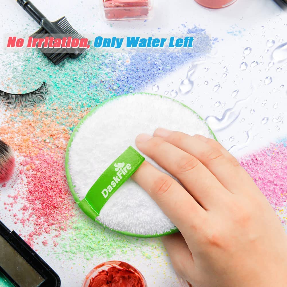 Almohadillas reutilizables para eliminar el maquillaje, toallitas para eliminar el maquillaje facial, paños de limpieza de la cara, suaves redondas, hipoalergénicas para rimel, sombra de ojos, lápiz labial, base -3 piezas, 11,4 cm de diámetro