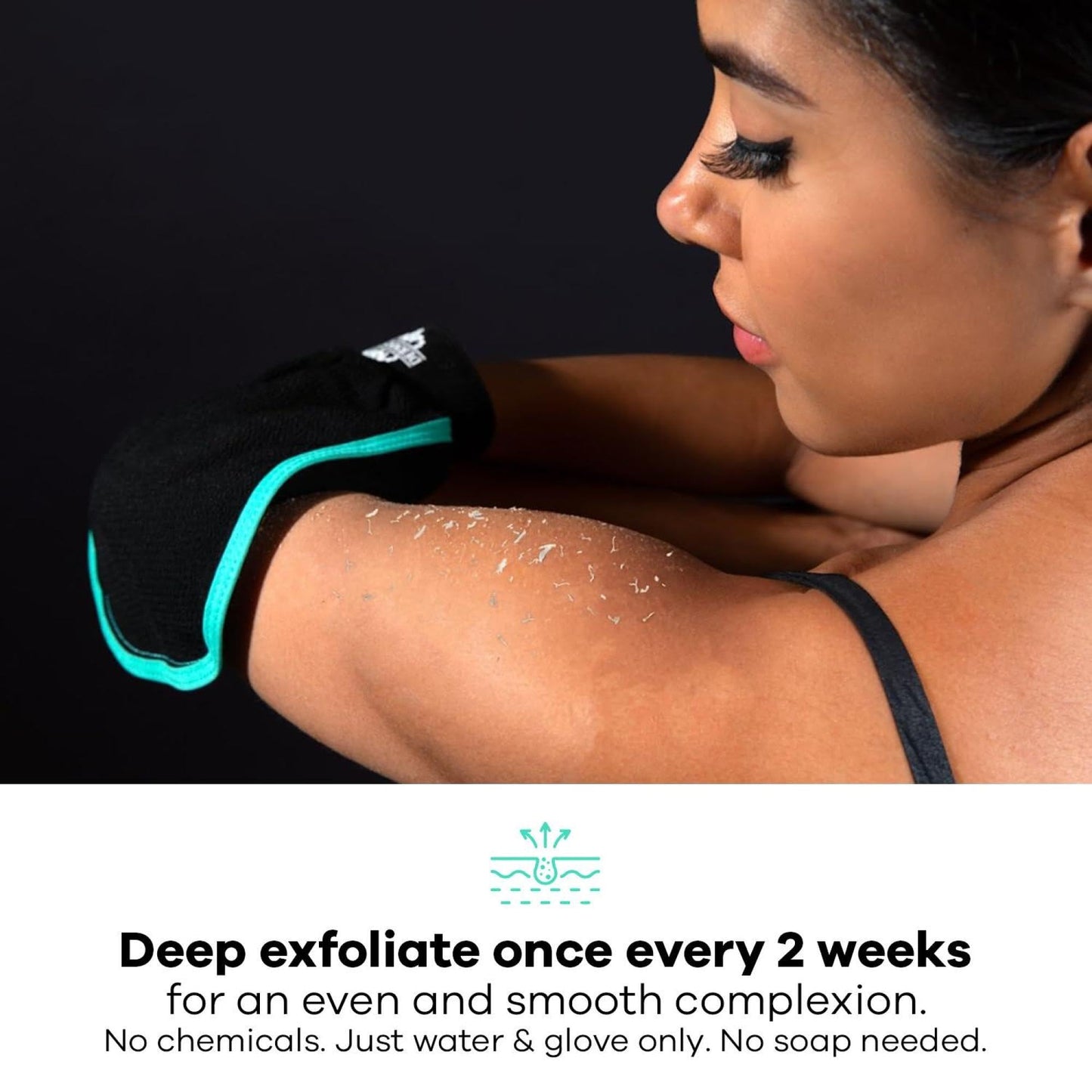 Dermasuri Deep Exfoliating Mitt Body Scrub - Exfoliating Glove Body Scrubber & Skin Cleanser - Body Scrub Gloves for Women & Men - Skin Exfoliator for Body Tool Remover of Dead & Dry Skin Pack of 2
