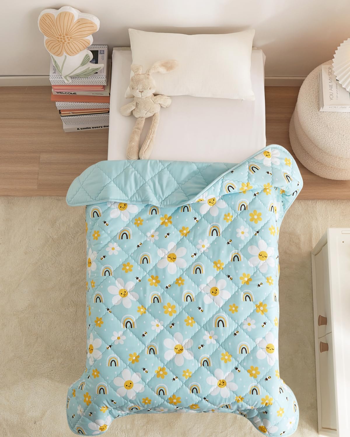 Edredón para niños pequeños, suave, ligero, manta para todas las estaciones, para niños y niñas, ropa de cama acogedora para cuna y cama de niños pequeños, diseño de 39 x 47 pulgadas, 266