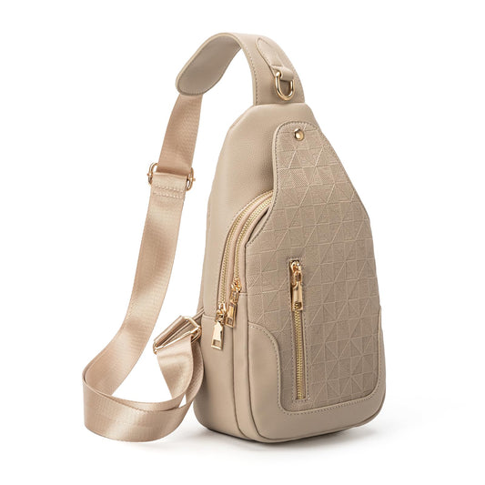 Anck Riñonera Bandolera para Mujer, Bolso Pequeño en el Pecho, Diseño a Cuadros, 9829-G-YH-Khaki, Estilo Casual, Moda Relajada