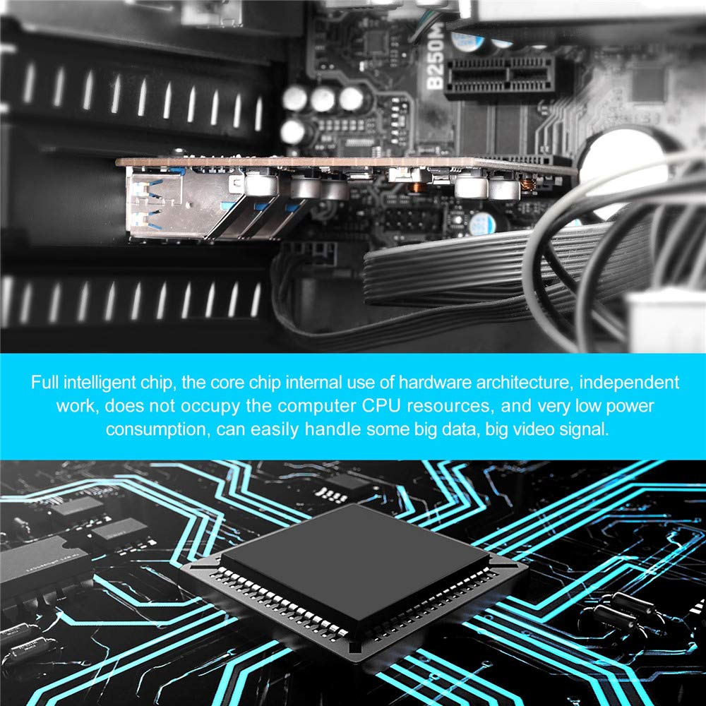 Tarjeta de Expansión USB PCIe 3.0 YEELIYA 4 Puertos USB-C y Tipo A con Soporte de Perfil bajo