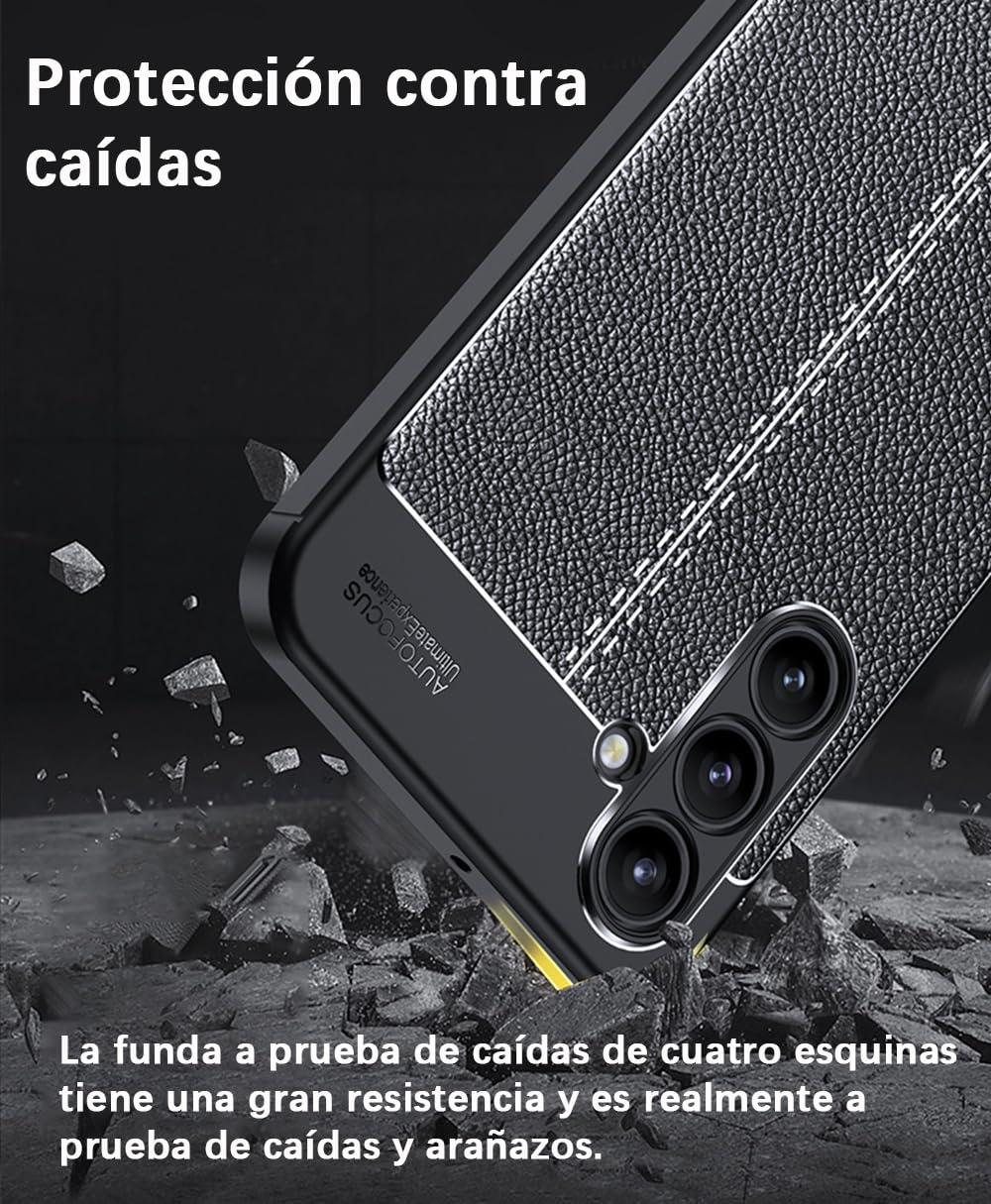 DABUNA Funda para Samsung Galaxy A16 5G Case Uso Rudo Protector de Cámara Duradero Suave Antihuellas Protector Cover (Negro)