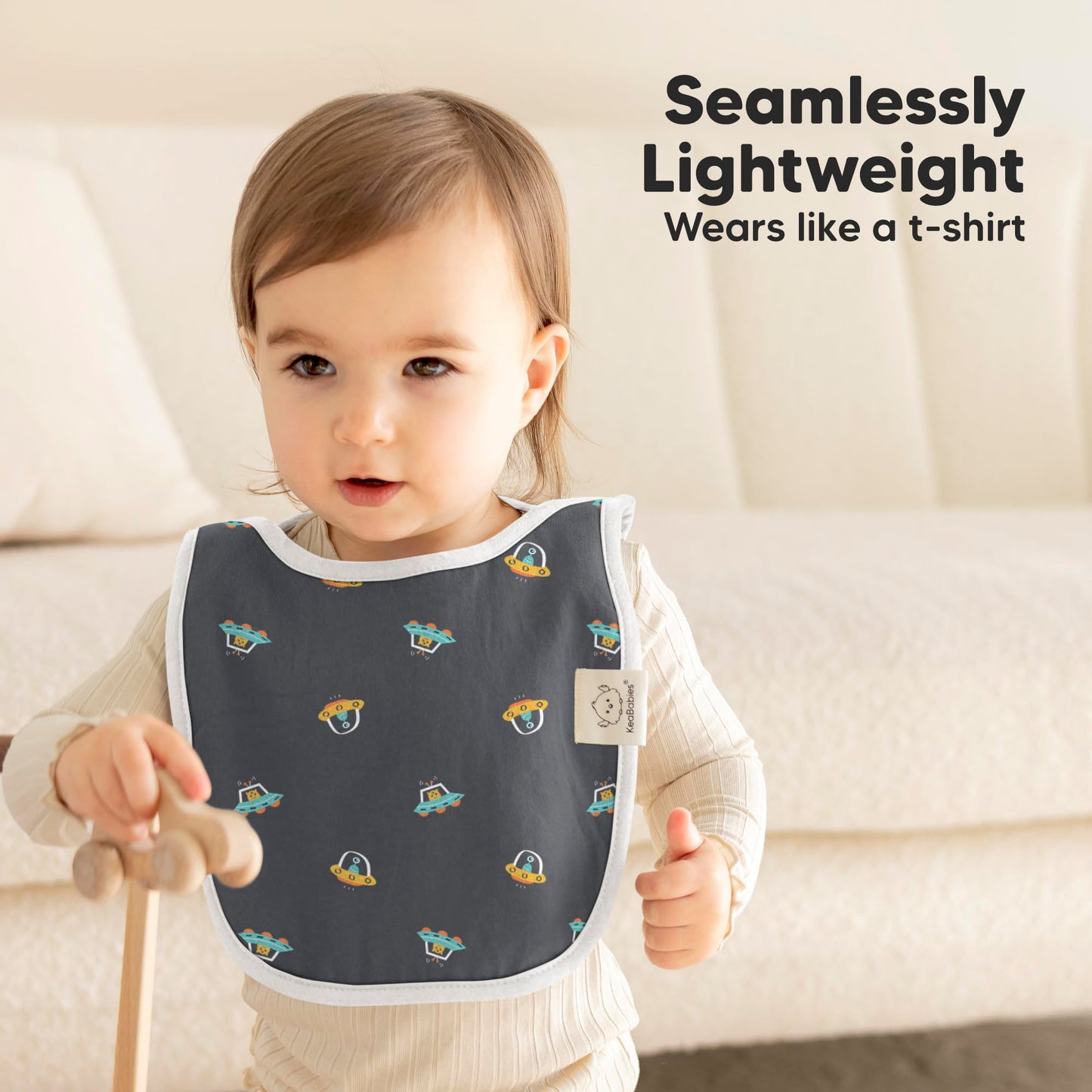 KeaBabies - Paquete de 8 baberos para bebés para niños y niñas, baberos sin botones para la dentición, bebé niña y niño pequeño, recién nacido, suave y absorbente, colores bonitos, cobertura grande