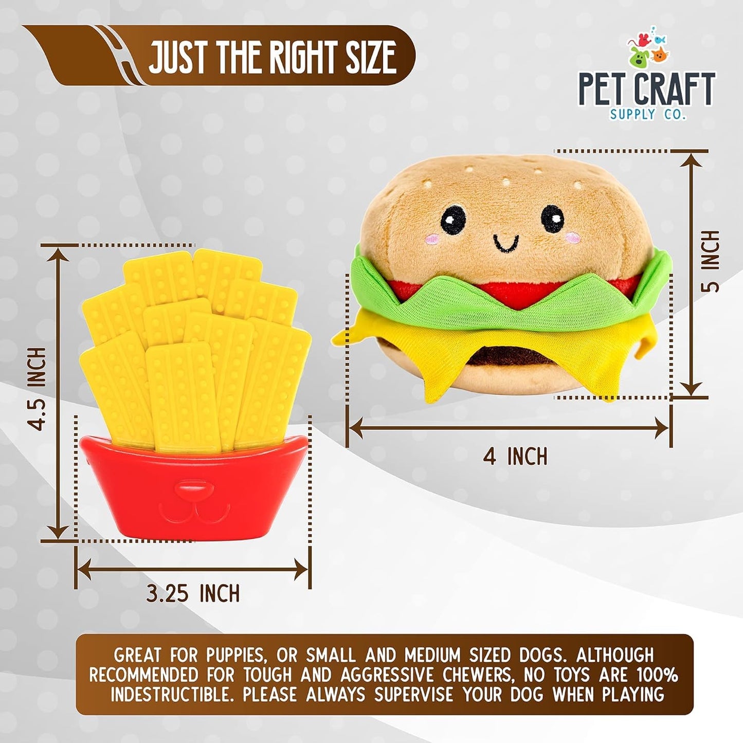 Juguetes de Peluche Pet Craft Supply Squeaky Ball para Cachorros y Perros Medianos 2 Paquetes para Masticadores Agresivos