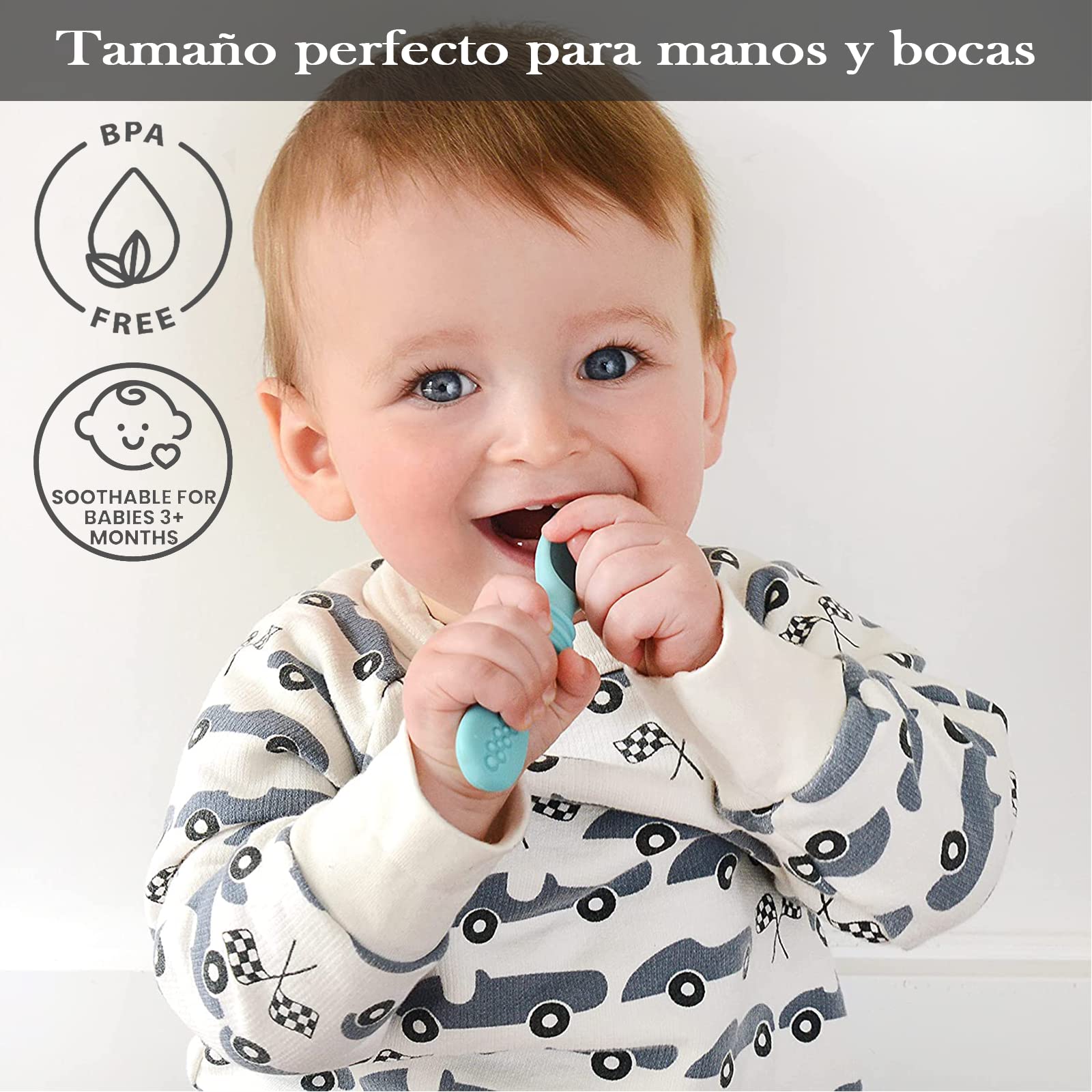 Cucharas para Bebe de Silicon,Juego de cucharas para bebé de 6 Piezas,Kit de Cubiertos para Alimentación Complementaria, Silicóna de grado alimenticio libre de BPA, Antideslizante, Seguro.
