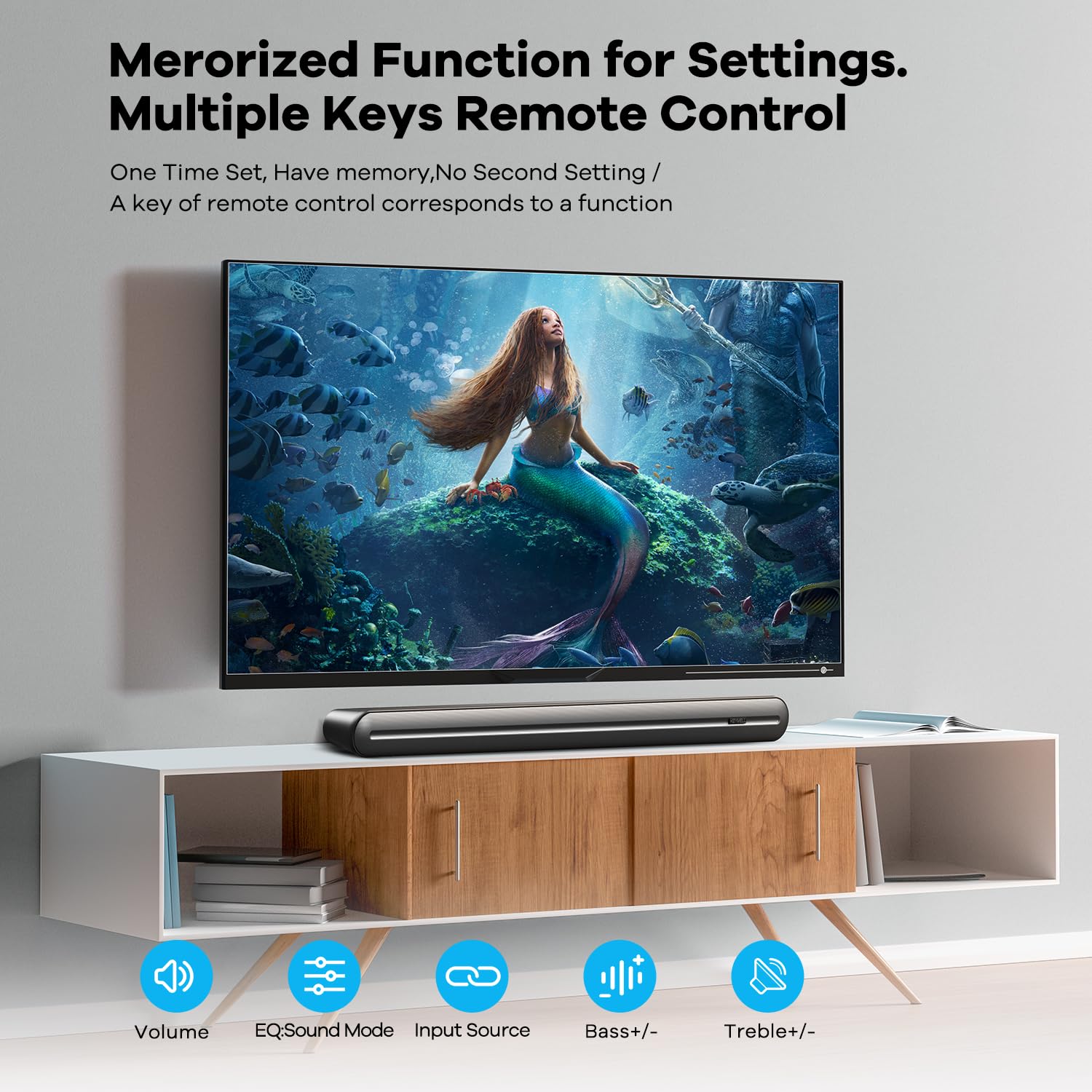 Heymell Barra de sonido Bluetooth de 150 W para TV, barras de sonido envolvente 3D para TV, barra de sonido para Smart TV con 6 controladores, sonido claro, sin ruido, altavoces de TV, barra de sonido