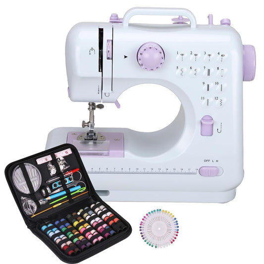 Máquina de Coser Electrica - Maquina de Coser Electrica 12 Tipos de Puntadas,Pedal Eléctrico de Doble Uso,Función de Patchwork, Costura de Botones,Costura Cilíndrica,Adecuado para Principiantes
