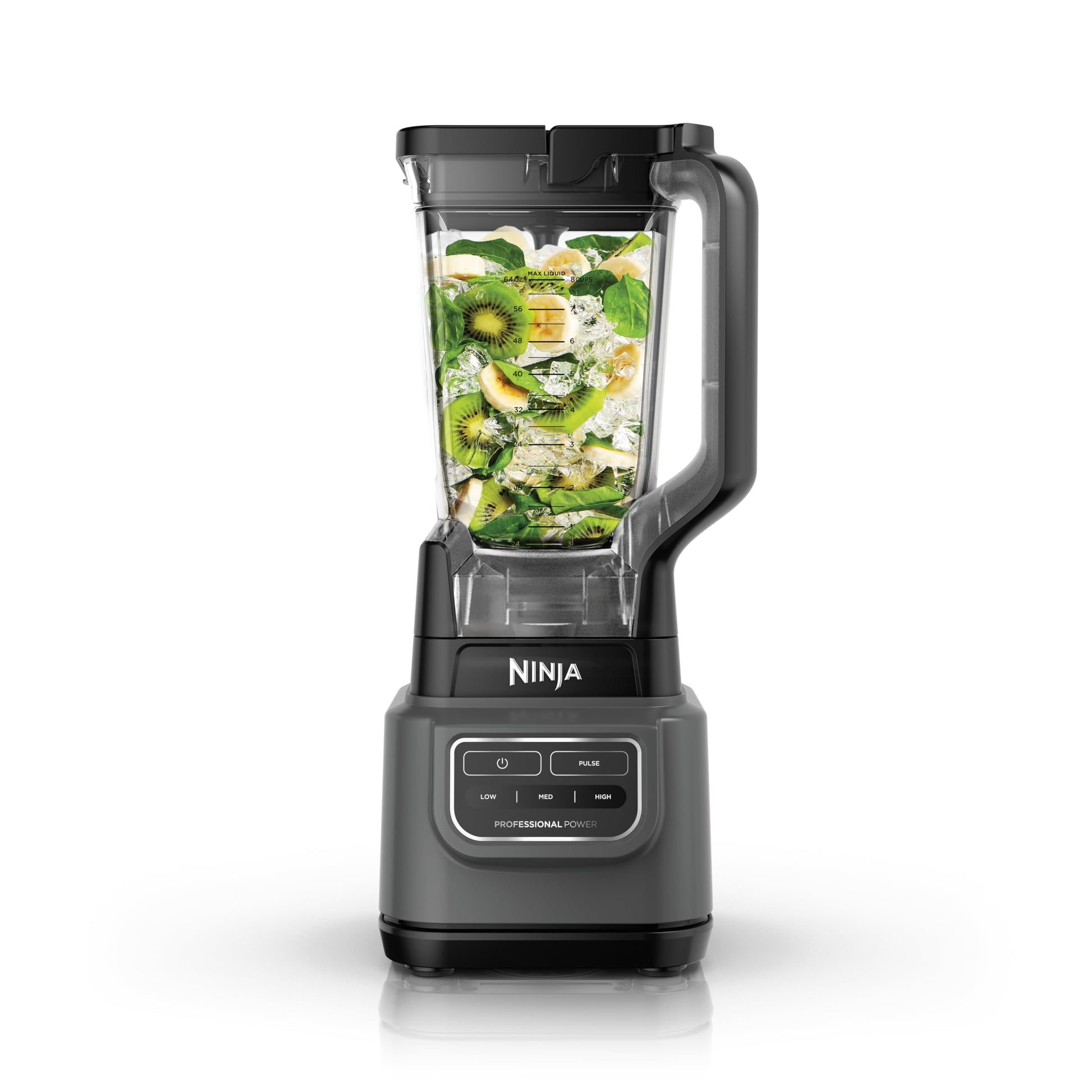 Licuadora NINJA Gris Oscuro 1000 Vatios con Jarra de 72 oz y Velocidades Ajustables